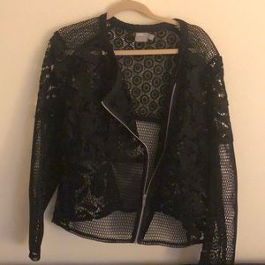 Multi-lace zip up plus size jacket/coat